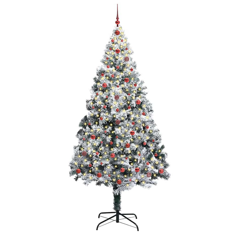 Vidaxl kunstkerstboom wit 240 cm pvc en staal en kunststof
