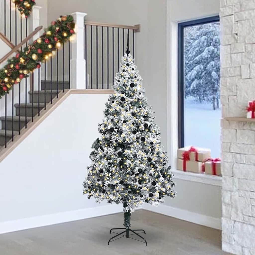 Vidaxl kunstkerstboom wit 240 cm pvc en staal en kunststof