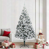 Vidaxl kunstkerstboom wit 240 cm pvc en staal en kunststof - afbeelding 1