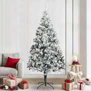 Vidaxl kunstkerstboom wit 240 cm pvc en staal en kunststof - afbeelding 1