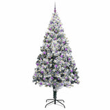 Vidaxl kunstkerstboom wit 240 cm pvc en staal en kunststof - afbeelding 3