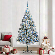 Vidaxl kunstkerstboom wit 240 cm pvc en staal en kunststof - afbeelding 1