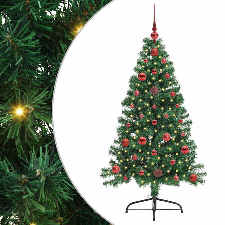 Vidaxl kunstmatig voorverlicht kerstboom met 150 led groen 120 cm pvc