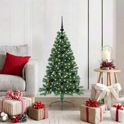 Vidaxl kunstmatig voorverlicht kerstboom met 150 led groen 120 cm pvc - afbeelding 1