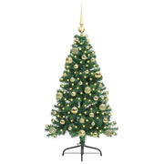 Vidaxl kunstmatig voorverlicht kerstboom met 150 led groen 120 cm pvc - afbeelding 3