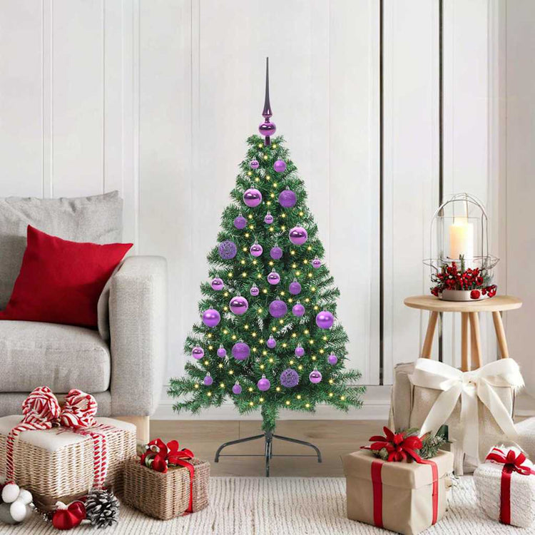 Vidaxl kunstmatig voorverlicht kerstboom met 150 led groen 120 cm pvc