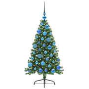 Vidaxl kunstmatig voorverlicht kerstboom met 150 led groen 120 cm pvc - afbeelding 3