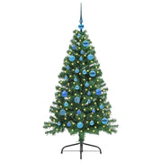 Vidaxl kunstmatig voorverlicht kerstboom met 150 led groen 150 cm pvc - afbeelding 3