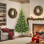 Vidaxl kunstmatig voorverlicht kerstboom met 300 led groen 180 cm pvc - afbeelding 1