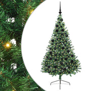 Vidaxl kunstmatig voorverlicht kerstboom met 300 led groen 180 cm pvc - afbeelding 2