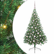 Vidaxl kunstmatig voorverlicht kerstboom met 300 led groen 180 cm pvc - afbeelding 2