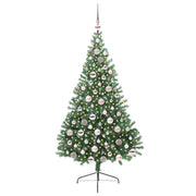 Vidaxl kunstmatig voorverlicht kerstboom met 300 led groen 180 cm pvc - afbeelding 3