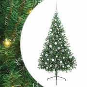 Vidaxl kunstmatig voorverlicht kerstboom met 300 led groen 180 cm pvc - afbeelding 2