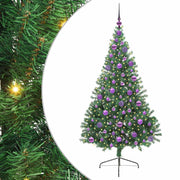 Vidaxl kunstmatig voorverlicht kerstboom met 300 led groen 180 cm pvc - afbeelding 2