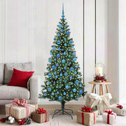 Vidaxl kunstmatig voorverlicht kerstboom met 300 led groen 180 cm pvc - afbeelding 1