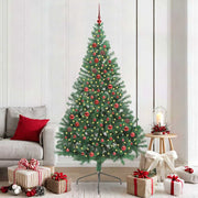 Vidaxl kunstmatig voorverlicht kerstboom met 300 led groen 210 cm pvc - afbeelding 1