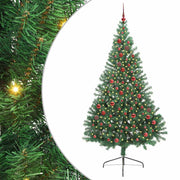 Vidaxl kunstmatig voorverlicht kerstboom met 300 led groen 210 cm pvc - afbeelding 2