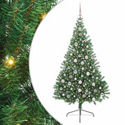 Vidaxl kunstmatig voorverlicht kerstboom met 300 led groen 210 cm pvc - afbeelding 2
