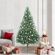 Vidaxl kunstmatig voorverlicht kerstboom met 300 led groen 210 cm pvc - afbeelding 1