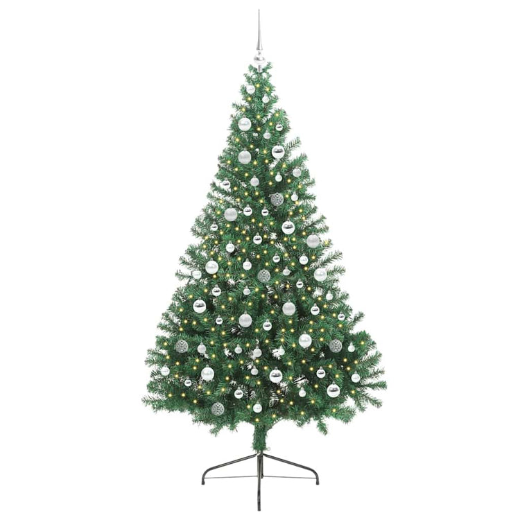 Vidaxl kunstmatig voorverlicht kerstboom met 300 led groen 210 cm pvc