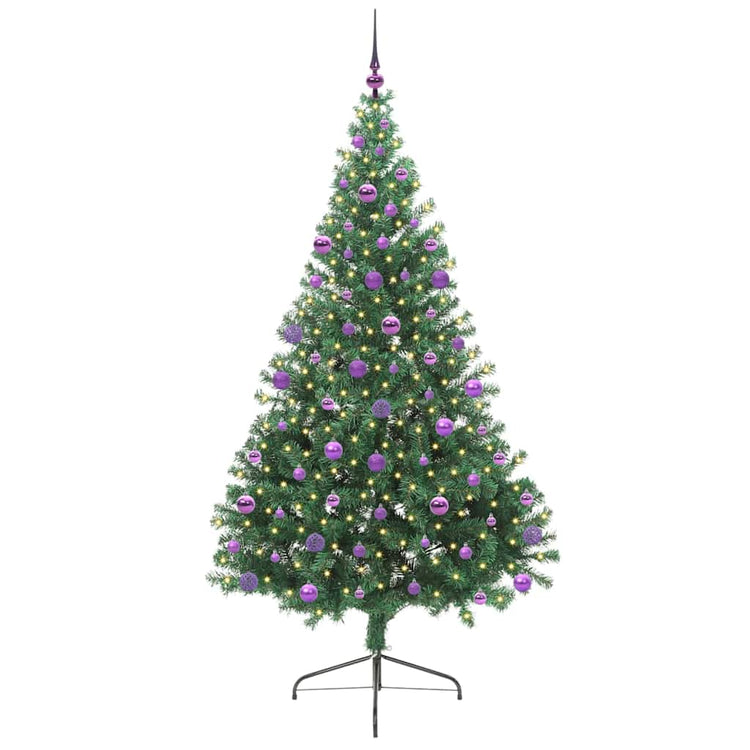 Vidaxl kunstmatig voorverlicht kerstboom met 300 led groen 210 cm pvc