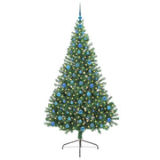 Vidaxl kunstmatig voorverlicht kerstboom met 300 led groen 210 cm pvc - afbeelding 3