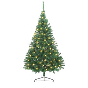 Vidaxl kunstmatig voorverlicht kerstboom met 300 led groen 240 cm pvc - afbeelding 2