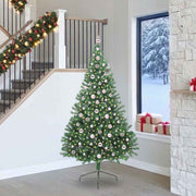 Vidaxl kunstmatig voorverlicht kerstboom met 300 led groen 240 cm pvc - afbeelding 1