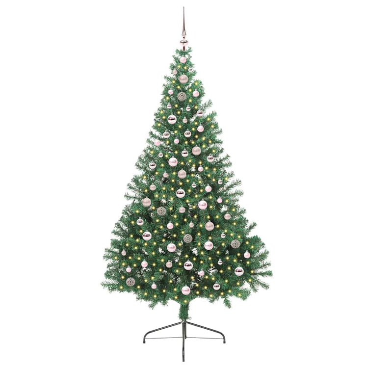 Vidaxl kunstmatig voorverlicht kerstboom met 300 led groen 240 cm pvc