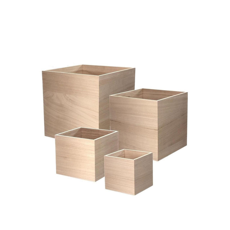 Ideas 4 seasons houten kubussen één zijde open set a 4