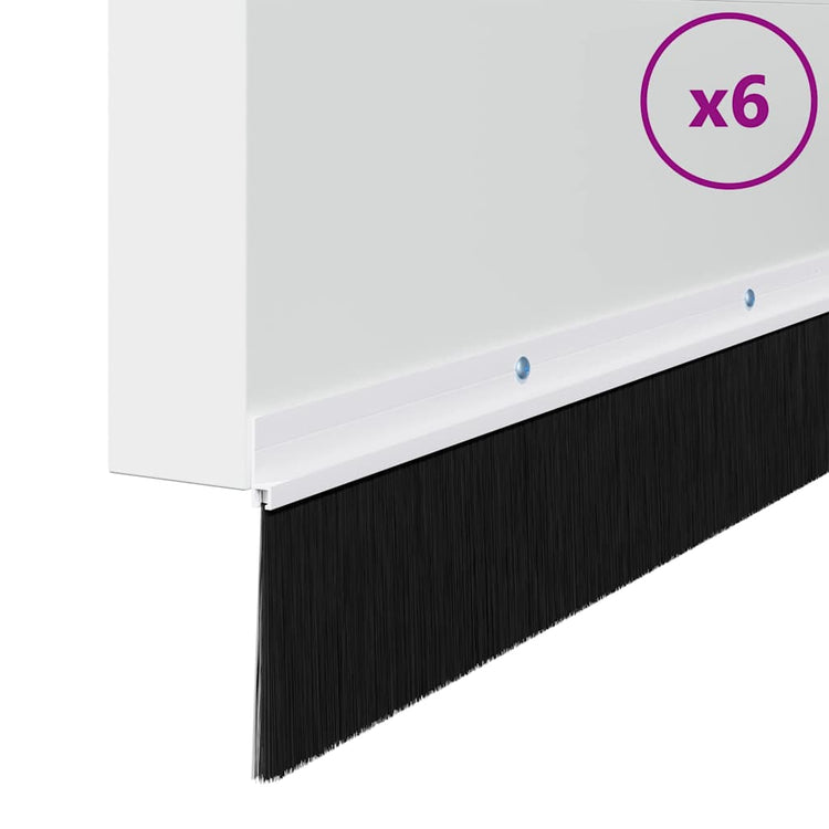 Vidaxl schroefbare deurborstelafsluitingen 6 st wit 100 cm