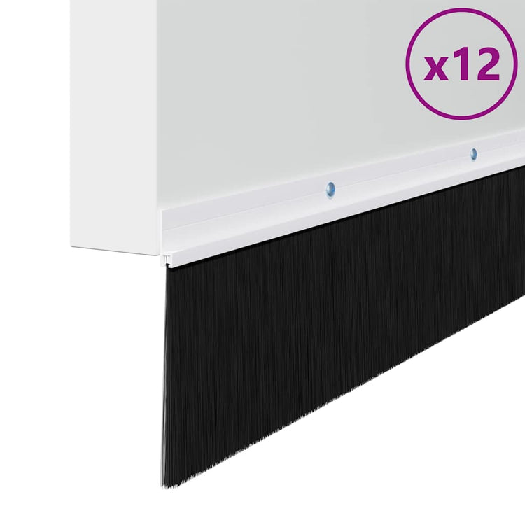 Vidaxl schroefbare deurborstelafsluitingen 12 st wit 100 cm