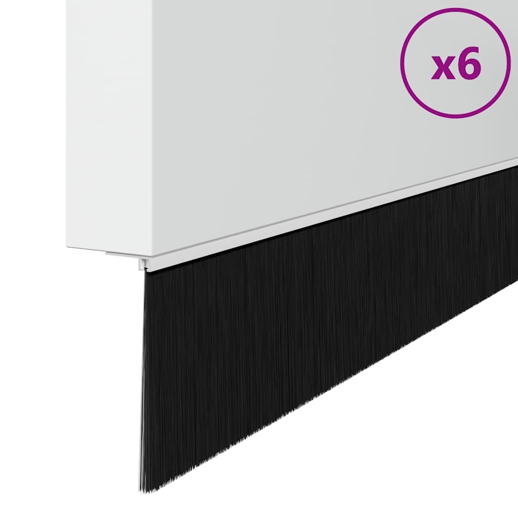 Vidaxl schroefbare deurborstelafsluitingen 6 pcs wit 100 cm