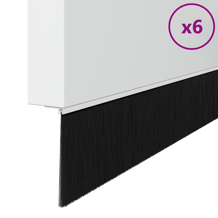 Vidaxl schroefbare deurborstelafsluitingen 6 st wit 100 cm