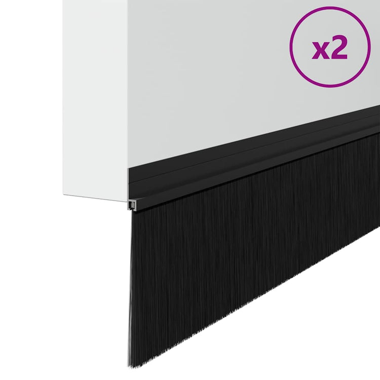 Vidaxl zelfklevende deurborstels 2 st zwart 100 cm aluminium legering