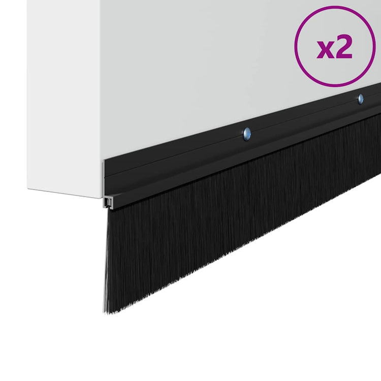 Vidaxl schroefbare deurborstelafsluitingen 2 st zwart 100 cm