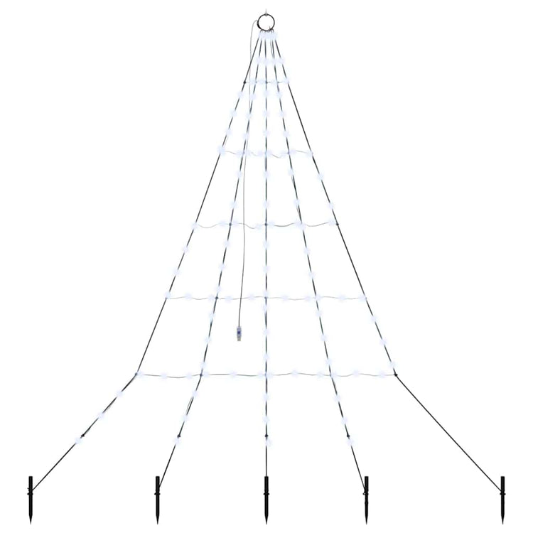Vidaxl led kerstboom met grondspiesjes koudwit 182 cm metaal