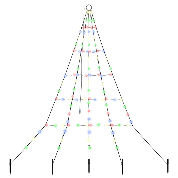 Vidaxl led kerstboom met grondspiesjes meerkleurig 182 cm metaal