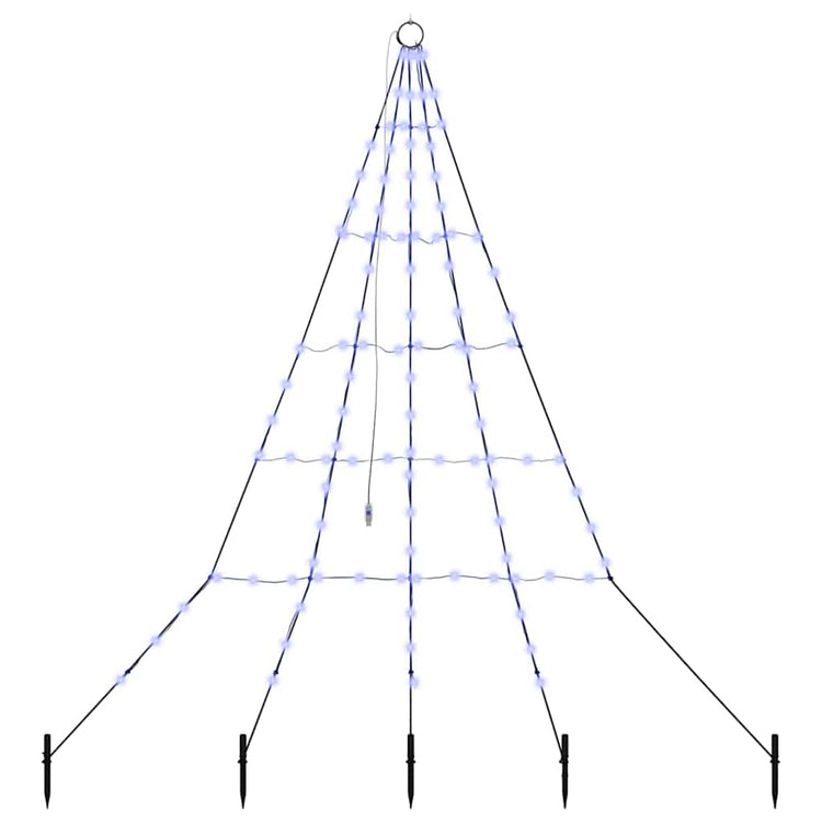 Vidaxl led kerstboom met grondspiesjes met 112 led blauw 182 cm metaal