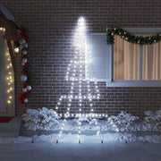 Vidaxl led kerstboom met grondspiesjes koudwit 306 cm metaal - afbeelding 3