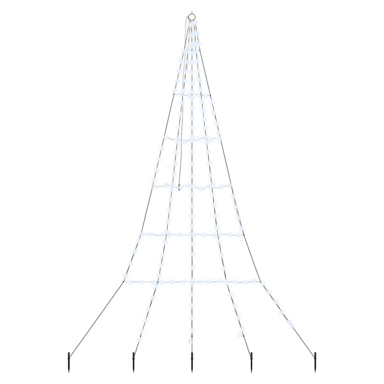 Vidaxl led kerstboom met grondspiesjes koudwit 306 cm metaal
