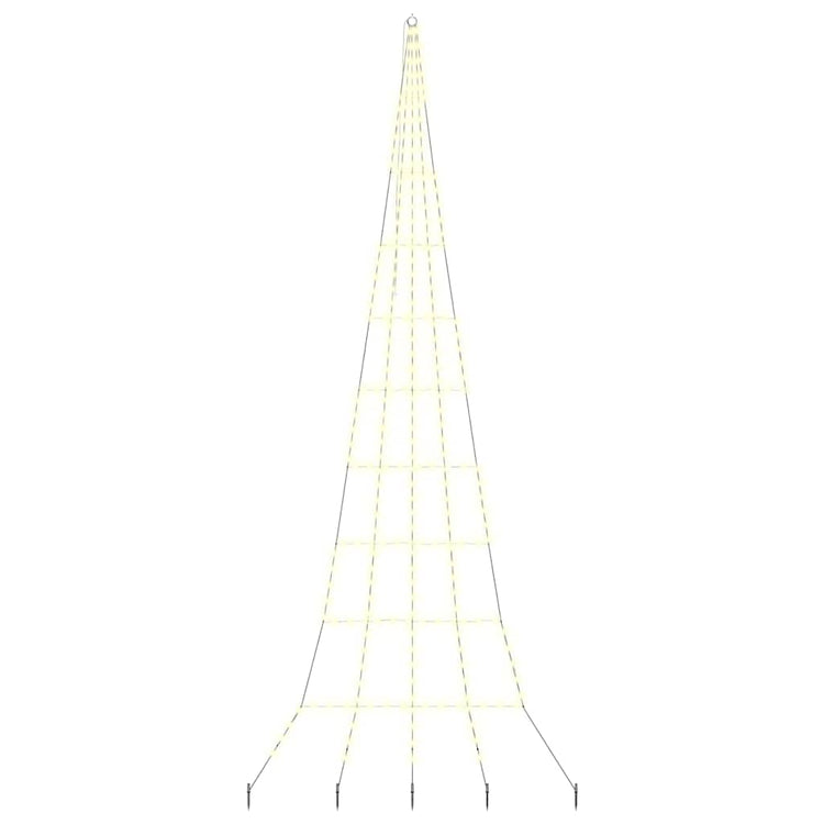 Vidaxl led kerstboom met grondspiesjes warmwit 511 cm metaal