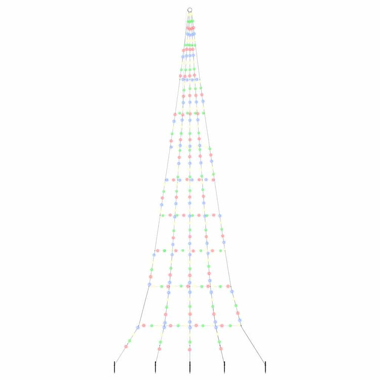 Vidaxl led kerstboom met grondspiesjes multikleur 511 cm metaal