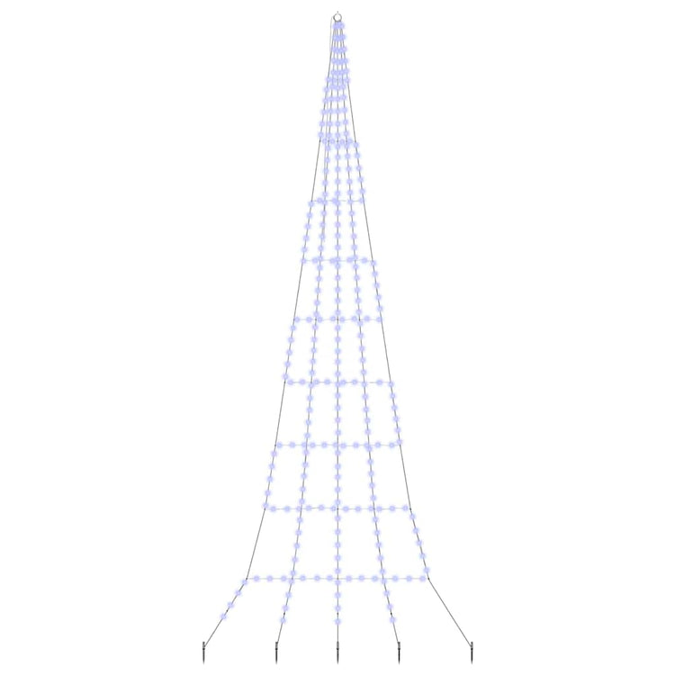 Vidaxl led kerstboom met grondspiesjes met 276 led blauw 511 cm metaal