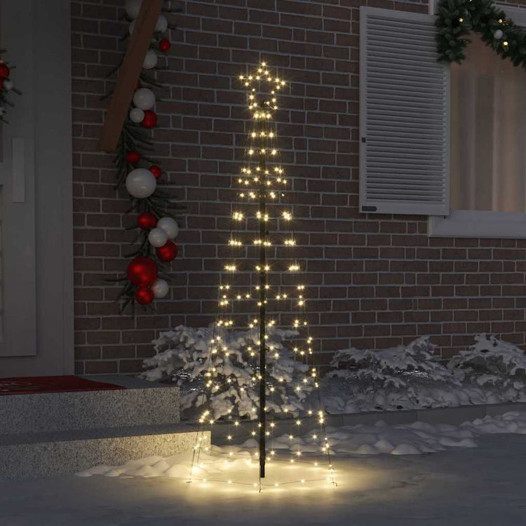 Vidaxl led kerstboom met grondspiesjes warmwit 250 cm ijzer