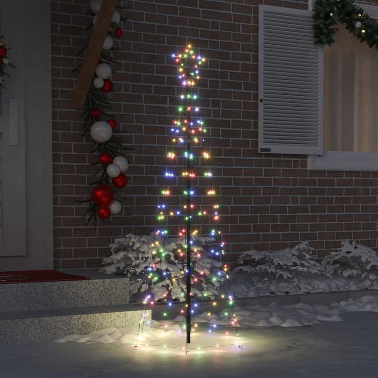 Vidaxl led kerstboom met grondspiesjes meerkleurig 250 cm ijzer