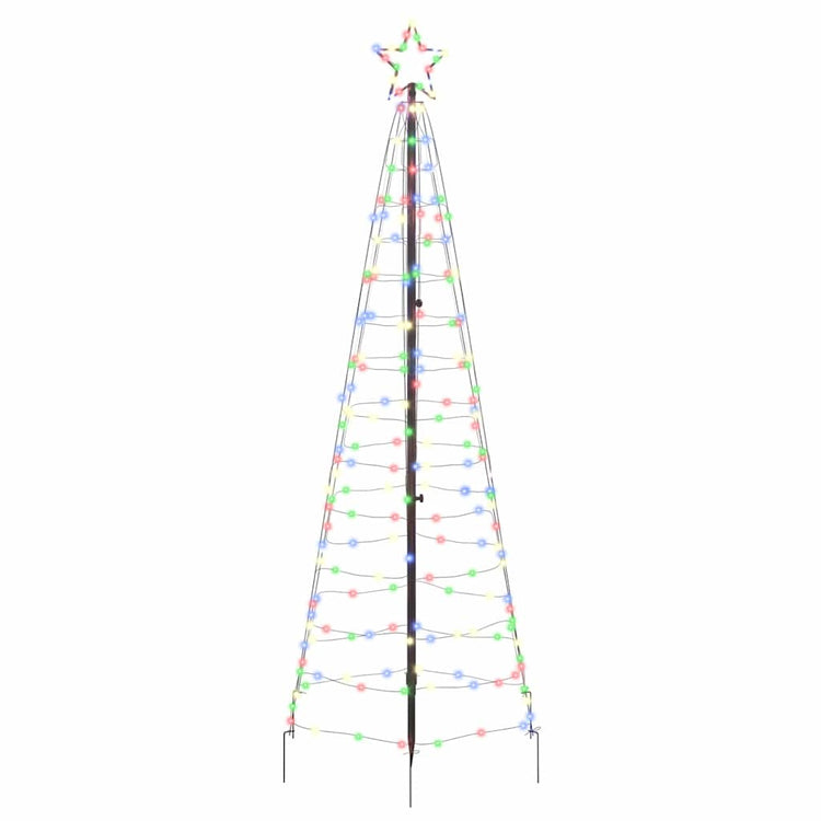 Vidaxl led kerstboom met grondspiesjes meerkleurig 250 cm ijzer