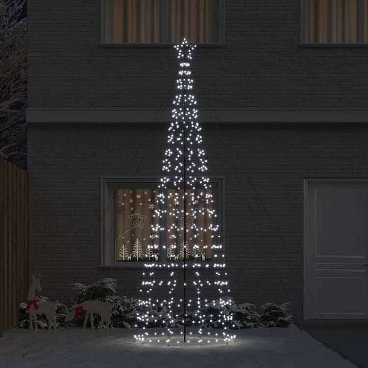 Vidaxl led kerstboom met grondspiesjes koudwit 400 cm ijzer
