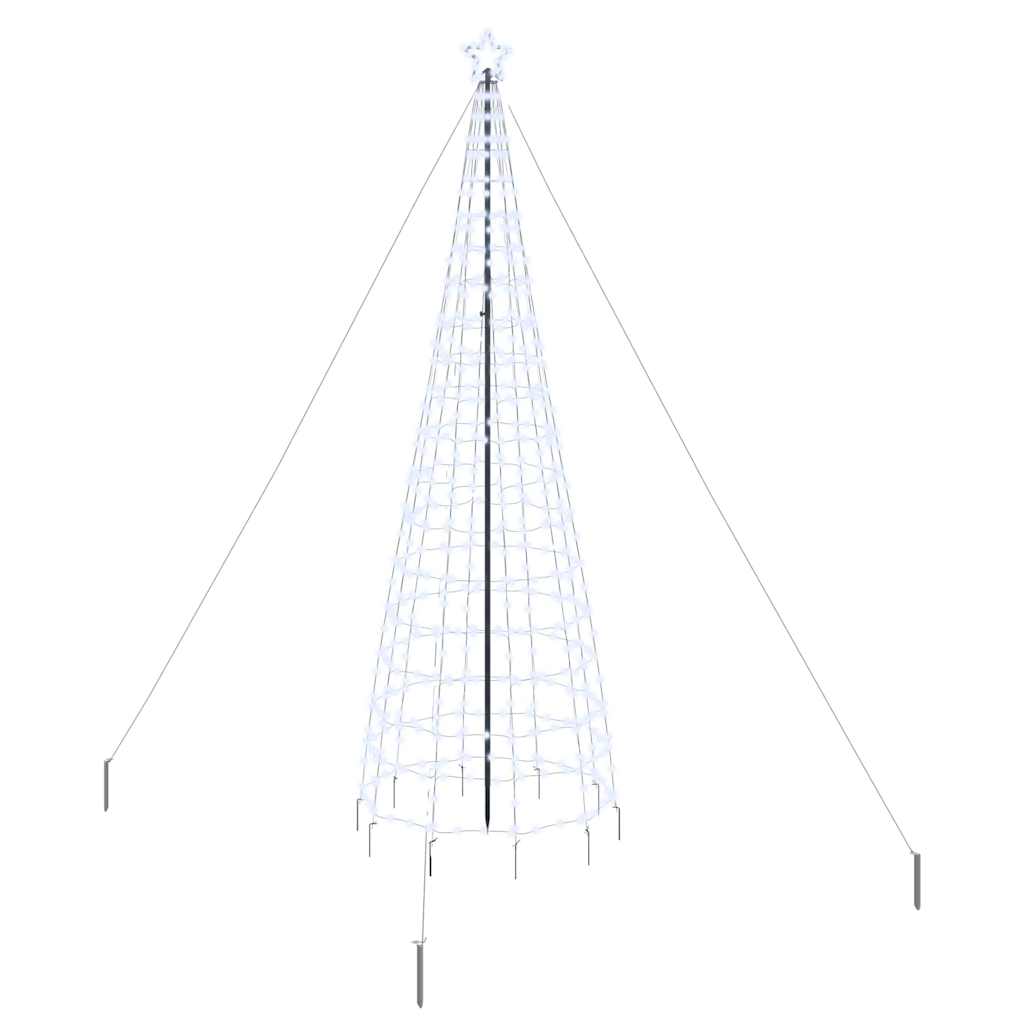 Vidaxl led kerstboom met grondspiesjes koudwit 400 cm ijzer