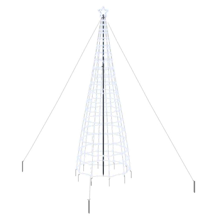 Vidaxl led kerstboom met grondspiesjes koudwit 400 cm ijzer
